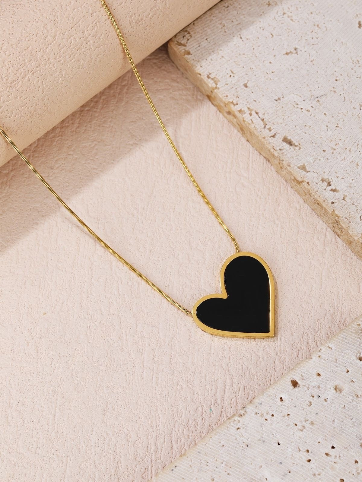 Midnight Heart Gold Necklace