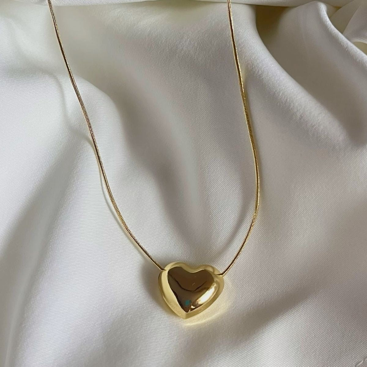 Golden Whisper Heart Necklace