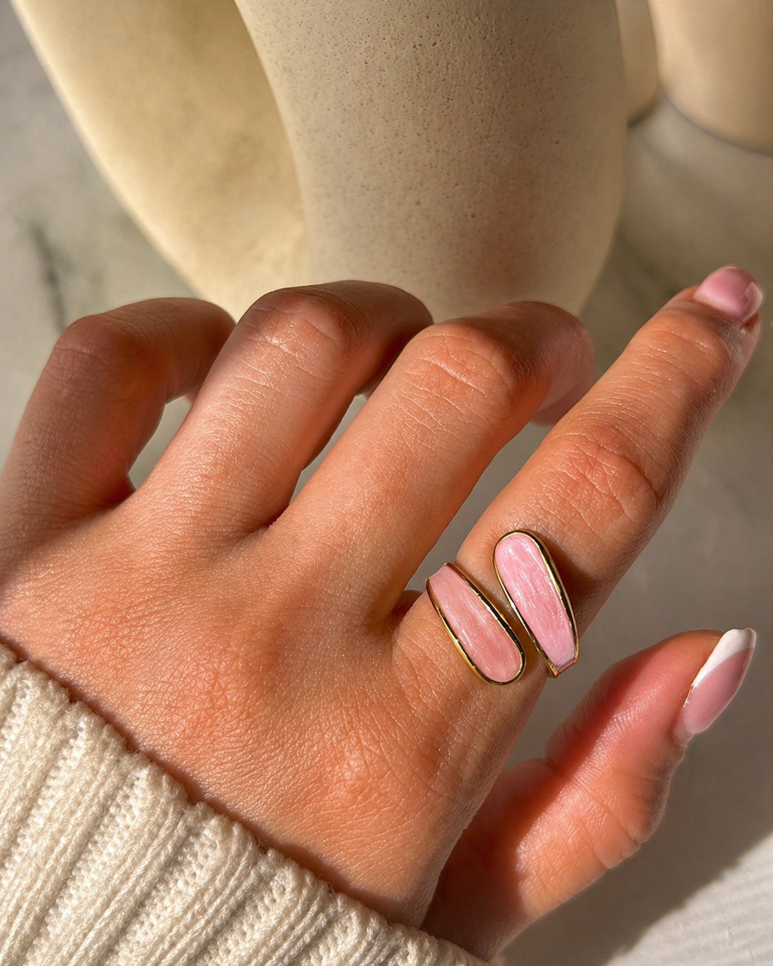 Blush Dual Ring Adjustable