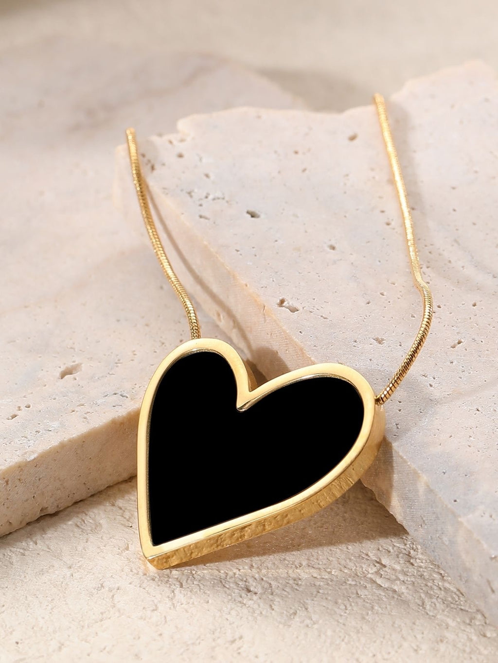 Midnight Heart Gold Necklace