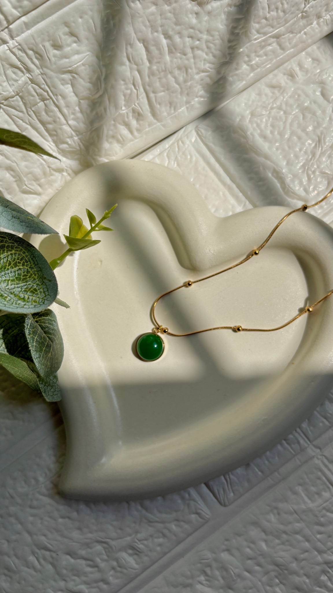 Emerald Glow Charm Necklace
