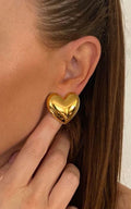 Golden Bliss Heart Stud