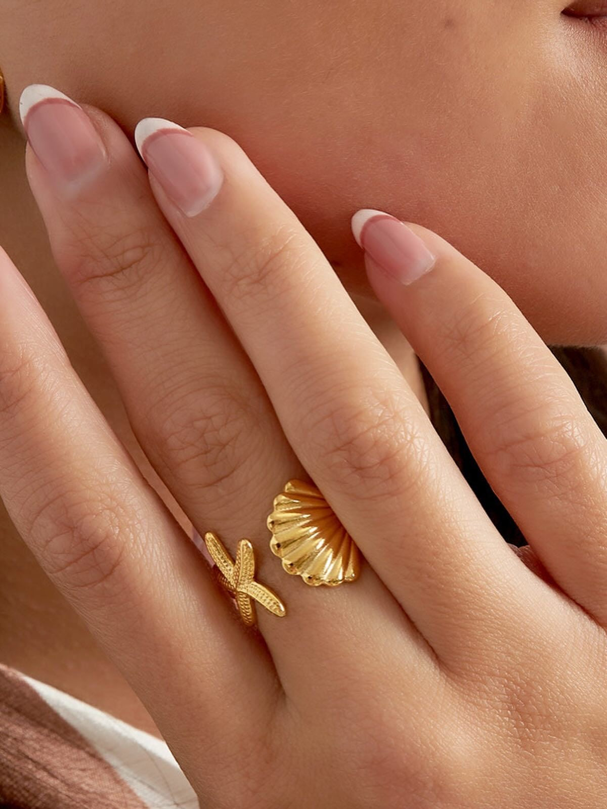 Ocean Muse Dual Charm Ring- Adjustable