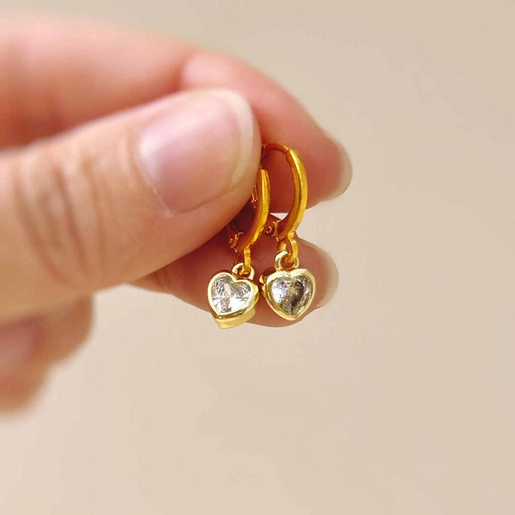 Luxe Heart Drop Hoops