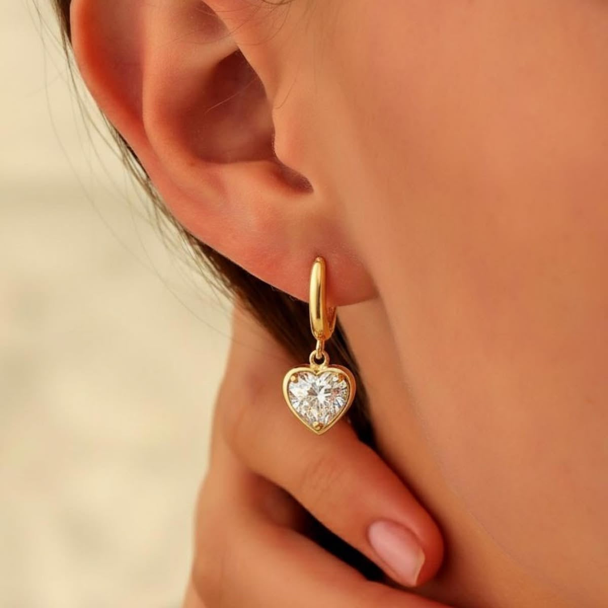 Luxe Heart Drop Hoops