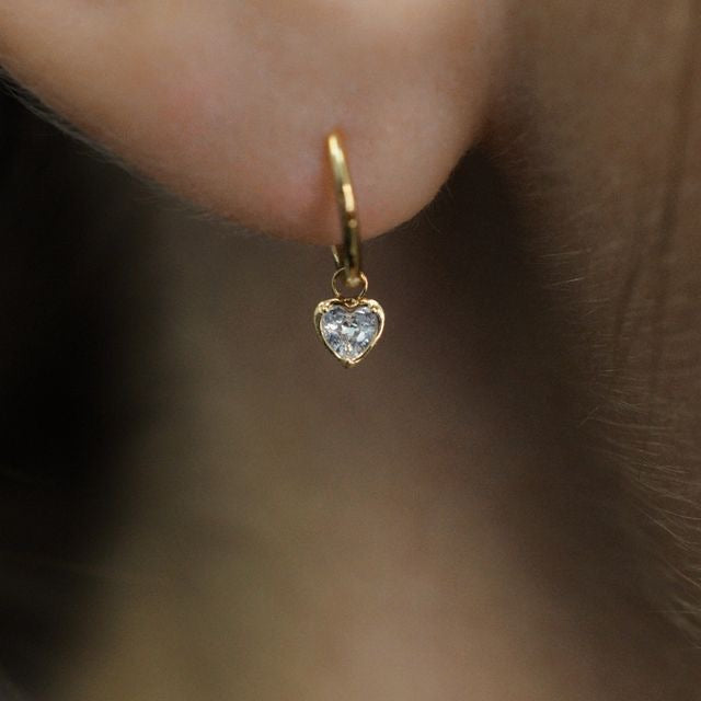 Luxe Heart Drop Hoops