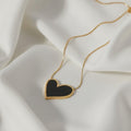 Midnight Heart Gold Necklace